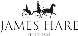 Logo James Hare z sylwetką konnego powozu, tekstem Since 1865 poniżej nazwy.