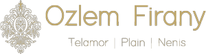 Logo Ozlem Firany, złoty ornament po lewej, nazwa w złotym kolorze na czarnym tle.